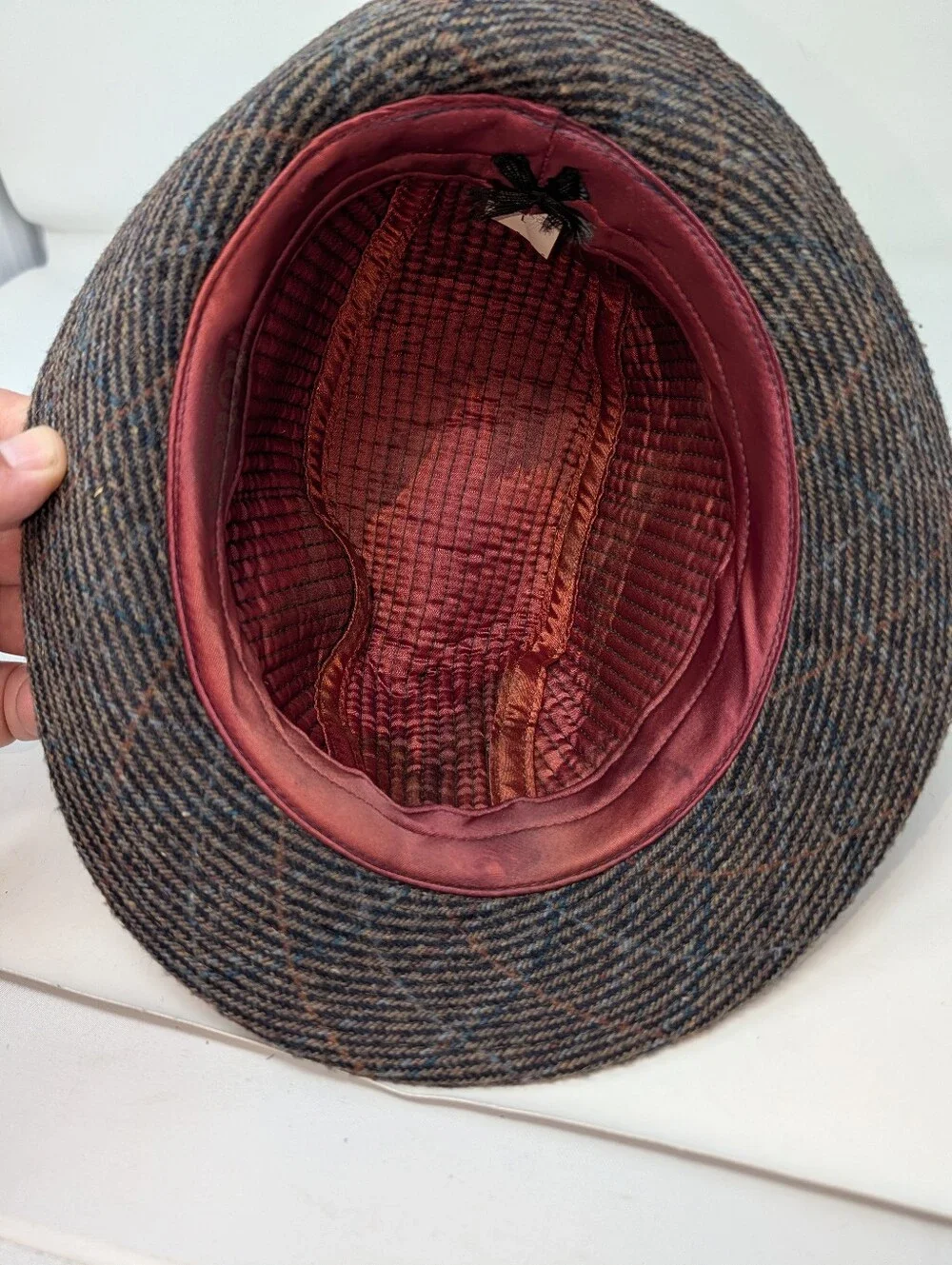 Vintage Totes Wool Blend Plaid Fedora Hat Size Large Men's 1990s